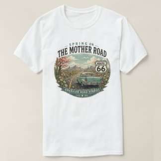 ヴィンテージルート66スプリングロードトリップ Tシャツ