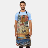 ヴィンテージルート66ポスター エプロン (着用した状態)