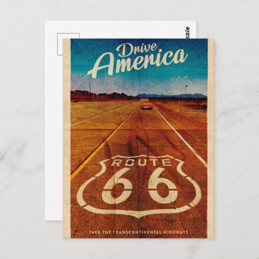 ヴィンテージルート66旅行はがき ポストカード (正面/裏面)
