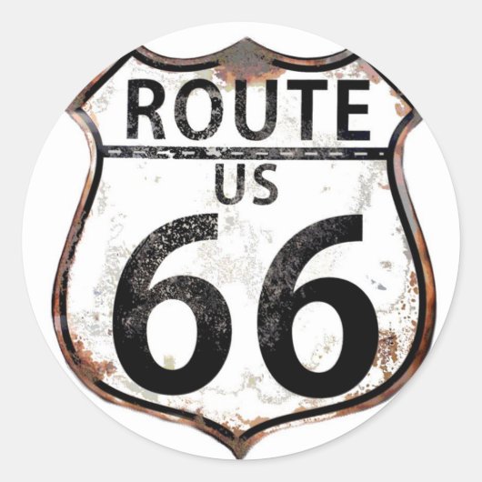 ヴィンテージルート66道路標識 ラウンドシール (正面)