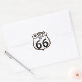 ヴィンテージルート66道路標識 ラウンドシール (封筒)