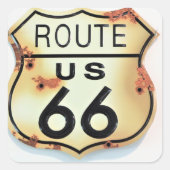 ヴィンテージルート66高速道路標識 スクエアシール (正面)