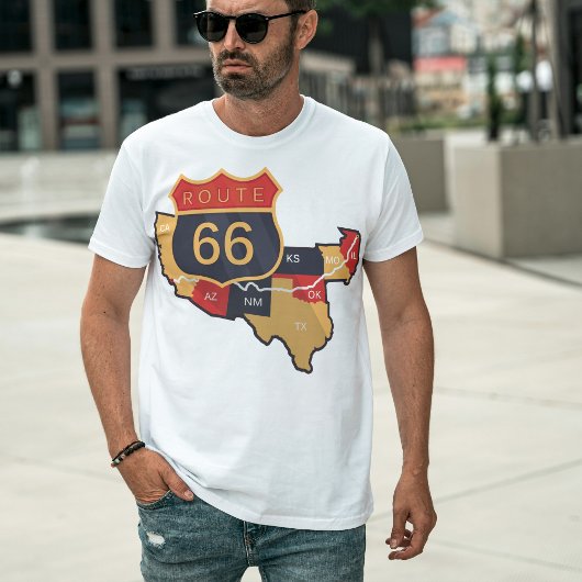 ヴィンテージルート66、旅行USA歴史ハイウェイ Tシャツ