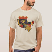 ヴィンテージルート66、旅行USA歴史ハイウェイ Tシャツ (正面)