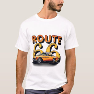 ヴィンテージルート66 Journey"風化文字Cで Tシャツ