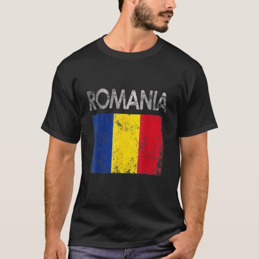 ヴィンテージルーマニア国旗プライド Tシャツ (正面)