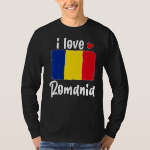 ヴィンテージルーマニア国旗男性へプライド女性サポートR Tシャツ