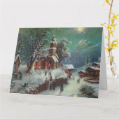 ヴィンテージルーラルクリスマスイブ絵画ジャンルズホリデー カード (黄色い花)