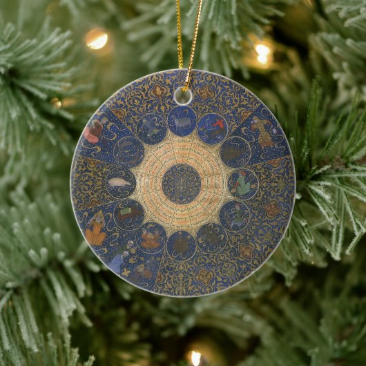 ヴィンテージルーラーズ占星術、アンティークイスラム〔占星術の〕十二宮図 セラミックオーナメント (ツリー)