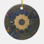 ヴィンテージルーラーズ占星術、アンティークイスラム〔占星術の〕十二宮図 セラミックオーナメント (正面)