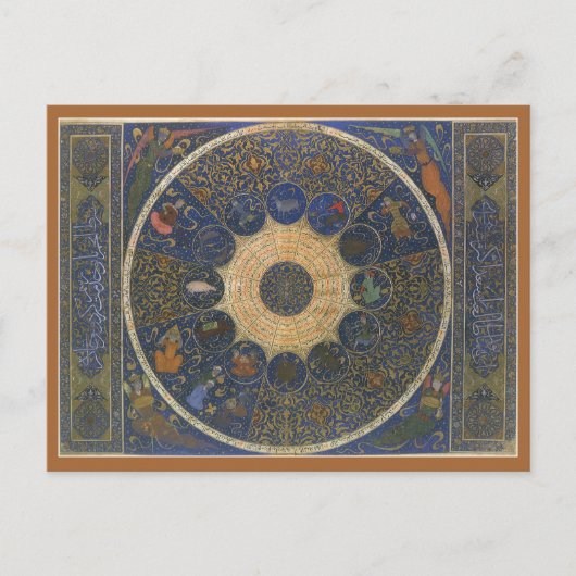 ヴィンテージルーラーズ占星術、アンティークイスラム〔占星術の〕十二宮図 ポストカード (正面)