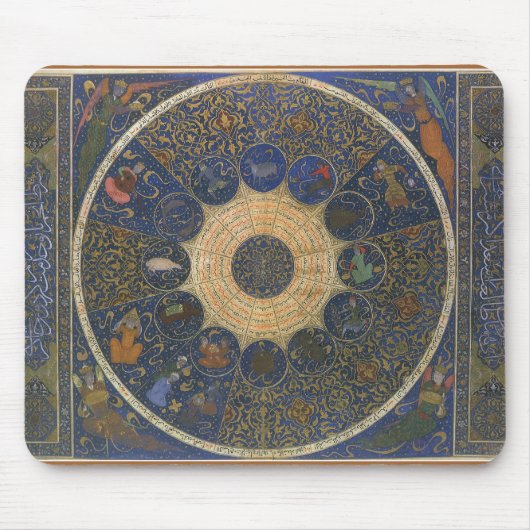 ヴィンテージルーラーズ占星術、アンティークイスラム〔占星術の〕十二宮図 マウスパッド (正面)