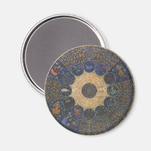 ヴィンテージルーラーズ占星術、アンティークイスラム〔占星術の〕十二宮図 マグネット (正面/裏面)