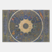 ヴィンテージルーラーズ占星術、アンティークイスラム〔占星術の〕十二宮図 ラッピングペーパーシート (正面2)