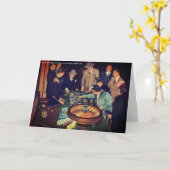 ヴィンテージルーレットシーン、ラスベガス、ネバダ カード (黄色い花)