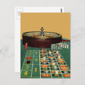 ヴィンテージルーレットテーブルカジノゲーム賭博チップ ポストカード (正面/裏面)