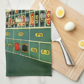 ヴィンテージルーレットテーブルカジノゲーム,賭博チップ キッチンタオル (四つ折り)