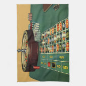 ヴィンテージルーレットテーブルカジノゲーム,賭博チップ キッチンタオル (縦)