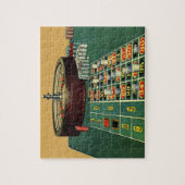 ヴィンテージルーレットテーブルカジノゲーム，賭博チップ ジグソーパズル (縦)