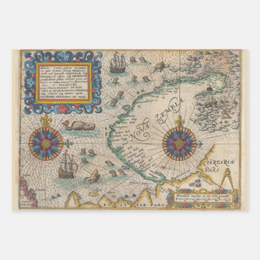 ヴィンテージレアマップニュージーランドアジアアルメニア | ラッピングペーパーシート (正面2)