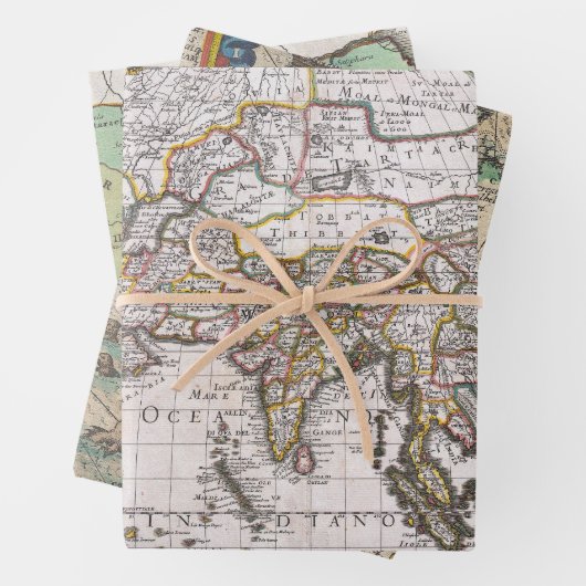 ヴィンテージレアマップニュージーランドアジアアルメニア | ラッピングペーパーシート (インサイチュ)