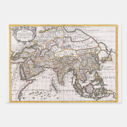 ヴィンテージレアマップニュージーランドアジアアルメニア | ラッピングペーパーシート (正面)