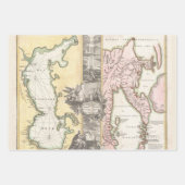 ヴィンテージレアマップベルギーカスピアンムーン | ラッピングペーパーシート (正面2)