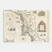 ヴィンテージレアマップベルギーカスピアンムーン | ラッピングペーパーシート (正面)