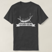 ヴィンテージレイキャビクアイスランドとバイキング船アート Tシャツ (デザイン正面)