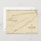 ヴィンテージレイクエリーニューヨークの地図 ポストカード (正面/裏面)