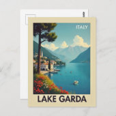 ヴィンテージレイクガルダイタリアトラベル ポストカード (正面/裏面)