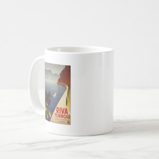 ヴィンテージレイクガルダリヴァトルボレイタリアツーリズム コーヒーマグカップ (正面左)