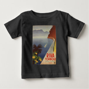 ヴィンテージレイクガルダリヴァトルボレイタリアツーリズム ベビーTシャツ