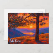 ヴィンテージレイクコモイタリアレトロ山脈 ポストカード (正面/裏面)