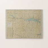 ヴィンテージレイクシャンプレーンライトハウスマップ(1896) ジグソーパズル (横)