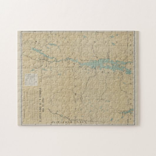 ヴィンテージレイクシャンプレーンライトハウスマップ(1896) ジグソーパズル (横)