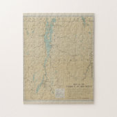 ヴィンテージレイクシャンプレーンライトハウスマップ(1896) ジグソーパズル (縦)