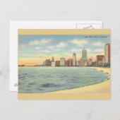 ヴィンテージレイクショアドライブシカゴポストカード ポストカード (正面/裏面)