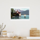 ヴィンテージレイクジュネーブチロンキャッスル ポスター (キッチン)