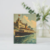 ヴィンテージレイクジュネーブボートハガキ ポストカード (スタンド正面)