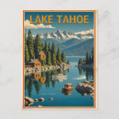 ヴィンテージレイクタホレトロ自然風景素朴 ポストカード (正面)