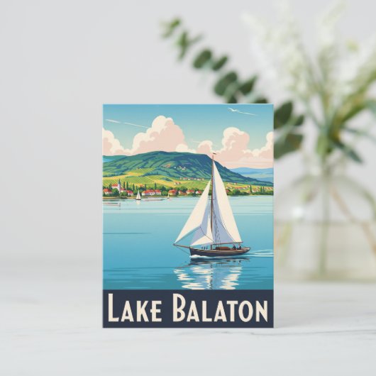 ヴィンテージレイクバラトンハンガリー旅行 ポストカード (スタンド正面)