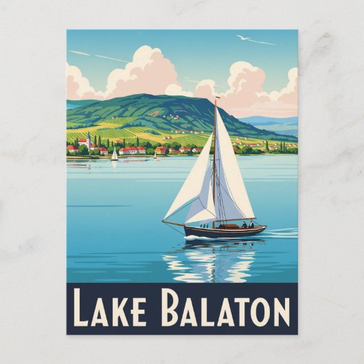 ヴィンテージレイクバラトンハンガリー旅行 ポストカード (正面)