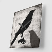 ヴィンテージレイブンゴシックコラカスタマイズージバリズカラス スクエア壁時計 (傾斜)