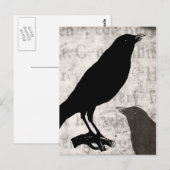ヴィンテージレイブンゴシックコラカスタマイズージバリズカラス ポストカード (正面/裏面)