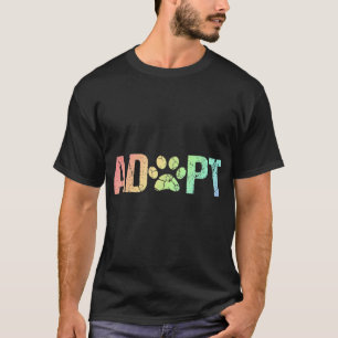 ヴィンテージレインボーが犬の救助養子縁組を採用 Tシャツ