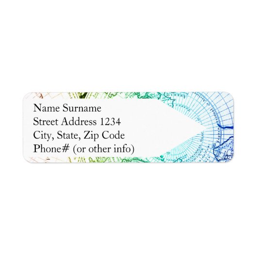 ヴィンテージレインボーオールドマップズデザインフォーホームカジノ ラベル (正面)