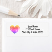 ヴィンテージレインボーカスタムハート差出人住所ラベル ラベル (インサイチュ)