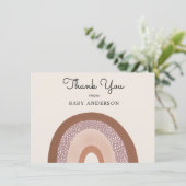 ヴィンテージレインボーガールベビーシャワーありがとうポストカー カード (スタンド正面)