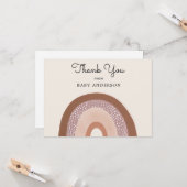 ヴィンテージレインボーガールベビーシャワーありがとうポストカー カード (正面/裏面インサイチュ)